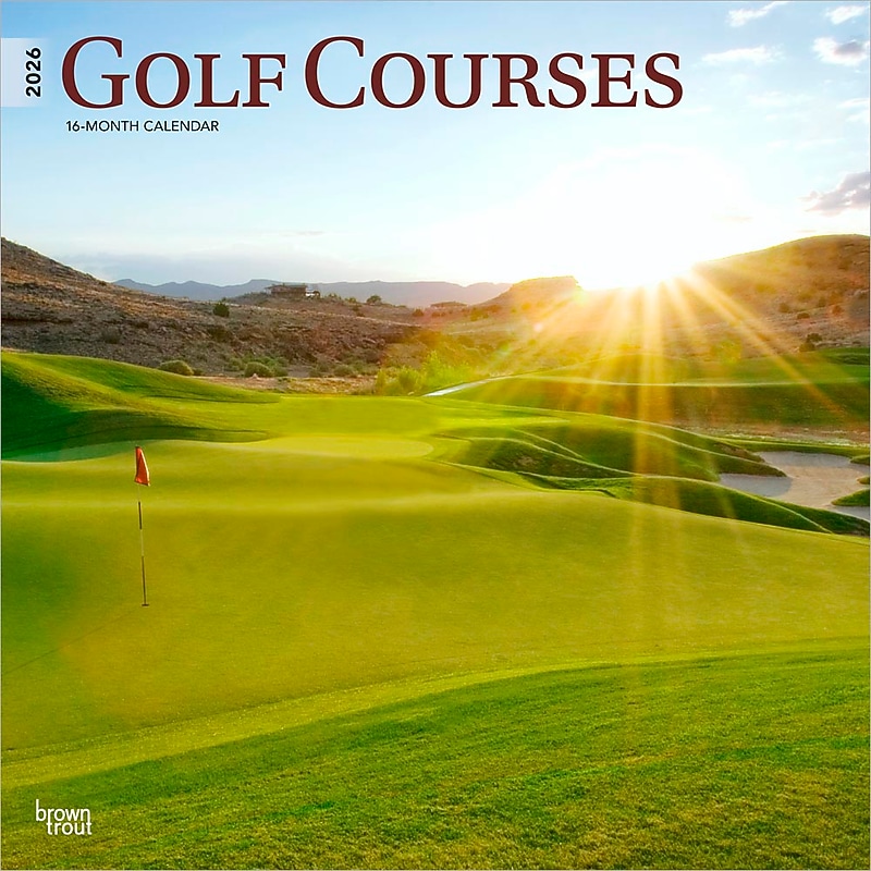 2026 BrownTrout Golf Courses 12" x 12" Monthly Wall Calendar (9798330703517) image 1