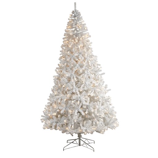 Nearly Natural 10-ft White Artificial Christmas Tree with 2200