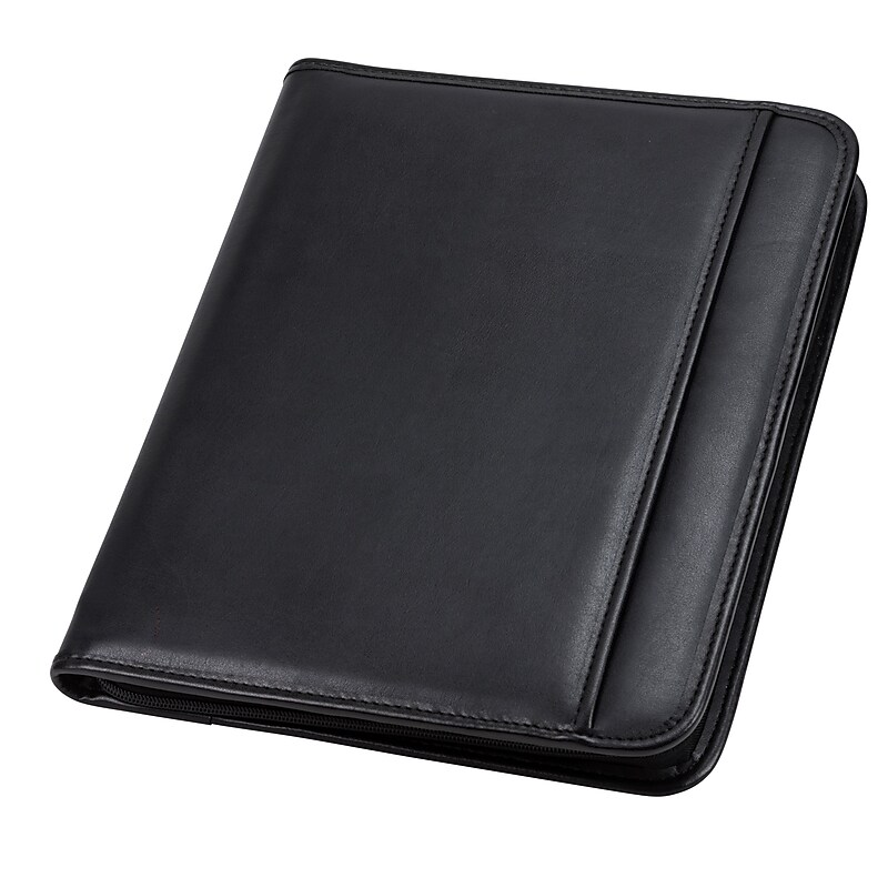Samsill Professional Leather Padfolio/Notepad, Black (70820) image 1