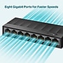 TP Link LiteWave 8-Port Gigabit Ethernet Unmanaged Switch, 10/100/1000Mbps, Black (LS1008G)~#|#~82DBE366-5FFF-48C9-A93D3C748852506F_sc7