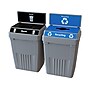 CleanRiver FlexE Plastic Dual-Stream Recycling Station, 100 Gallon, Gray (FX100B-GY2-W-BK-R-BE)~#|#~82E1C204-DDE6-4D31-BC177CFB7C517BFB_sc7