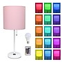 Simple Designs 19.5" LED Table Lamp, White/Light Pink Shade (LT2024-POW-CCLB)~#|#~82E227C9-8147-4FB8-87195B7E1D9AFC32_sc7