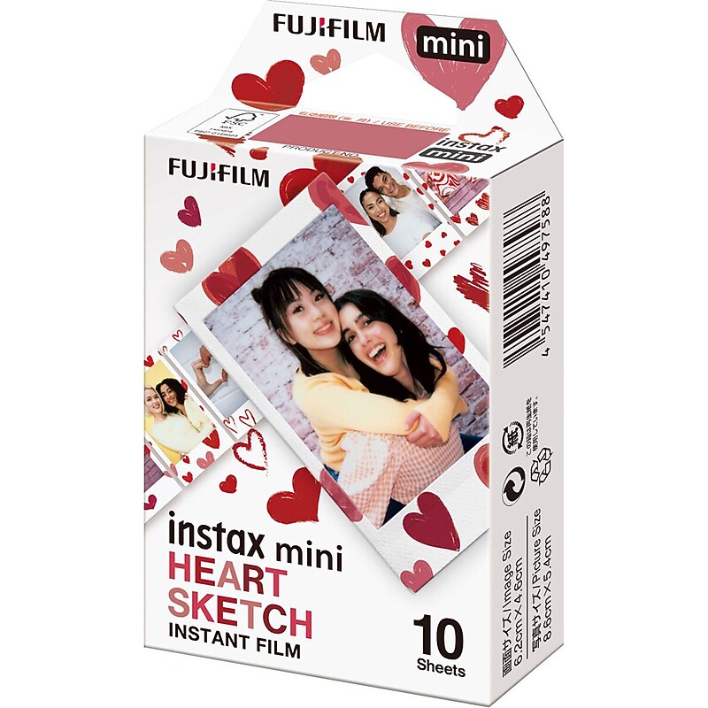 FUJIFILM INSTAX MINI Instant Film for Instax Mini Cameras, Heart Sketch, 10/Pack (FDC16799926) image 1
