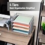 Mind Reader Metal Side Loading Stackable Letter Tray, Silver (DSTACK4-SIL)~#|#~82E6DE02-1DFC-429E-B3D25287B1D7D3EB_sc7