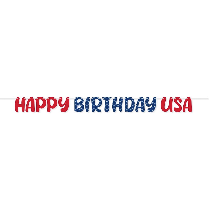 Party City Happy Birthday USA Banner (AM50050119-26PC) image 1