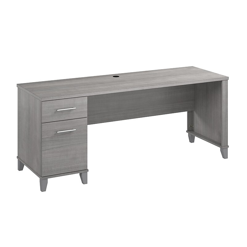 Bush Furniture Somerset 72"W Office Desk with Drawers, Platinum Gray (WC81272) image 1