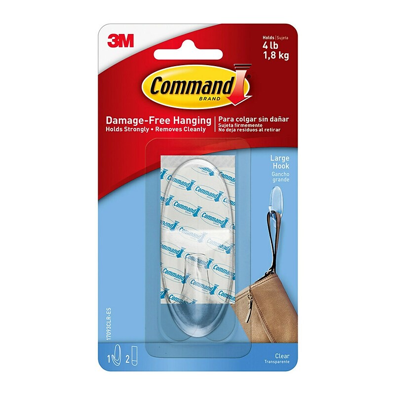 Command Large Hook, 4 lb., Clear (17093CLRES) image 1