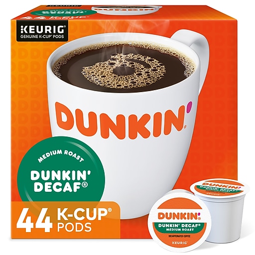 Dunkin' Decaf Coffee Keurig® KCup® Pods, Medium Roast, 44/Box (373149
