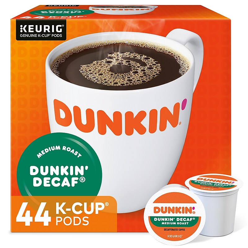 Dunkin' Decaf Coffee Keurig® K-Cup® Pods, Medium Roast, 44/Box (373149) image 1