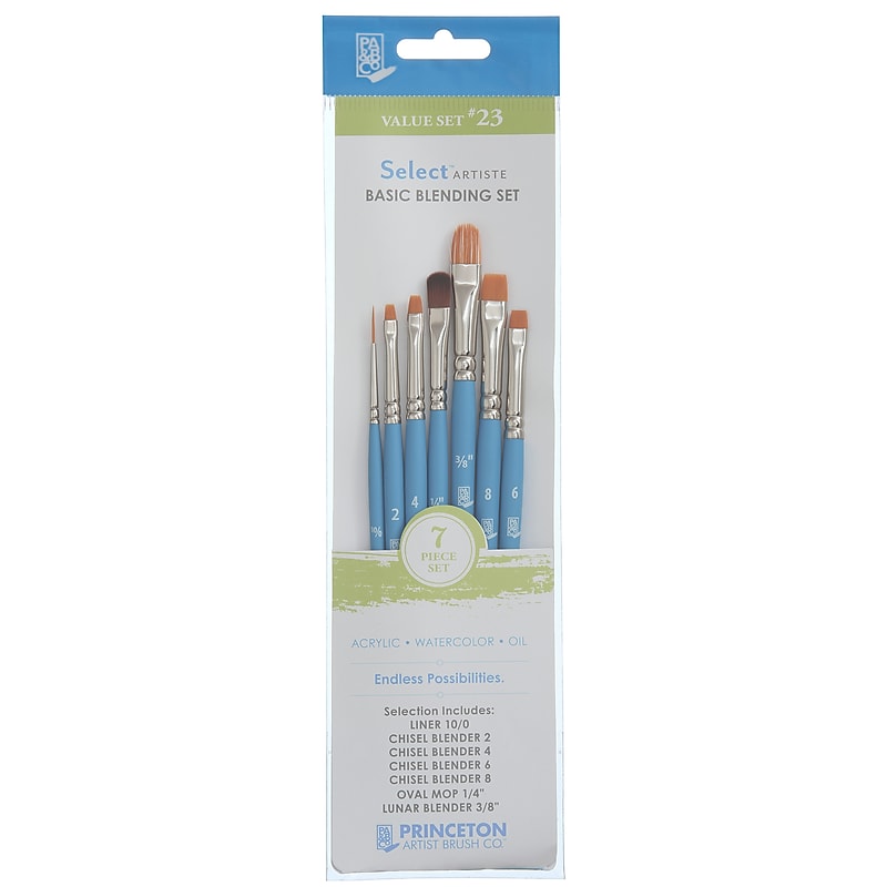 Princeton Select Artiste Mixed Media Synthetic Brush Set No. 23, 7/Pack (PBXP3750SET123) image 1
