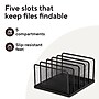 TRU RED Wire Mesh File Organizer, 5‑Compartment, Matte Black – Vertical Desktop Sorter for Files, Folders & Mail~#|#~82FE17B6-D364-460E-8B16BF57195F3698_sc7