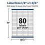 Avery Laser/Inkjet Rectangle Multipurpose Labels, 0.5" x 1.75", White, 800 Labels/Pack (94203)~#|#~82FFE1E1-9646-47FB-B8D6ED2F1E01F6BB_sc7