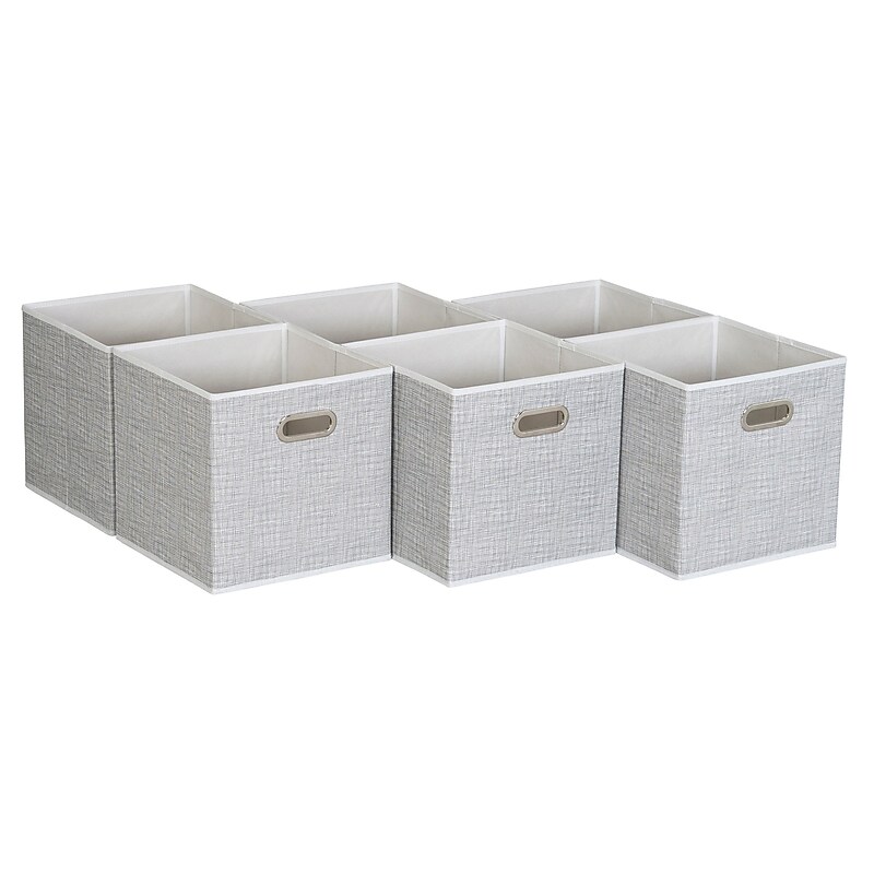 Household Essentials Medium Folding Fabric Storage Bin, 11" x 11"x 11", 23 Qt., Multi Color, 6/Pack (831-1) image 1