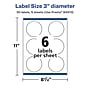 Avery Laser/Inkjet Round Multipurpose Labels, 3" Dia., White, 30 Labels/Pack (94513)~#|#~83040B58-1DEE-4B75-86A667C3C379C044_sc7