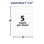 Avery Laser/Inkjet Multipurpose Labels, 1" x 3", White, 250 Labels/Pack (5436)~#|#~83043BAF-5F8C-4FA0-9FD3FA8DCD3724A3_sc7