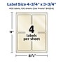 Avery Pearlized Ivory Rectangle Multipurpose Labels, 4.75" x 3.75", Ivory, 400/Box (94254)~#|#~830587F2-84F9-4269-884DD3278C295BE8_sc7