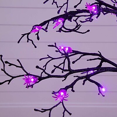 Nearly Natural Pre-Lit Artificial Halloween Spider Twig Tree - Thumbnail 4