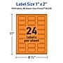 Avery Laser/Inkjet Multipurpose Rectangle Labels, 1" x 2", Bright Orange, 1920/Box (94220)~#|#~83126DE9-2BC1-4173-93F9B3243F8BC83A_sc7