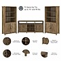 Bush Furniture Knoxville Console TV Stand with 5 Shelf Bookcases with Doors, Screens up to 70", Reclaimed Pine (CGR021RCP)~#|#~831A2E43-5072-4289-A59C590F125946DF_sc7