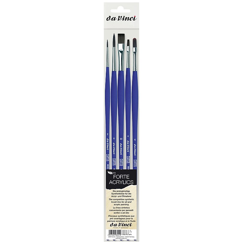 da Vinci FORTE-Acrylics Acrylic & Oil Synthetic Bristle Student Brush, 5/Pack (DVXVA52730) image 1