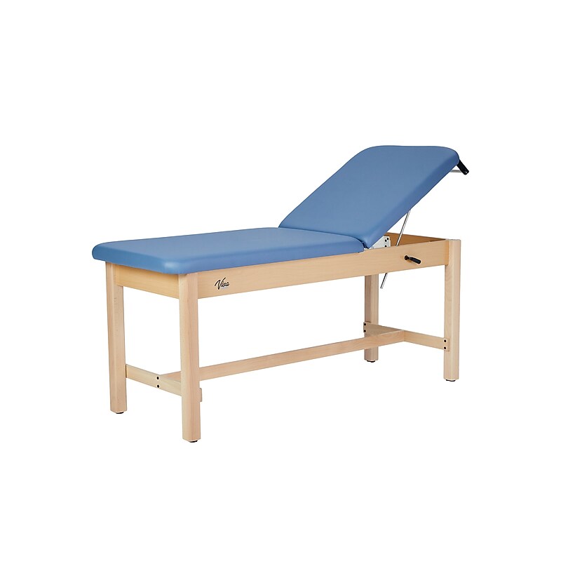 Aristo Wood Physician Exam Table with Adjustable Backrest, Paper Cutter, and Holder, 500lbs. Capacity, Blue (ADI996-HBF-BLU) image 1