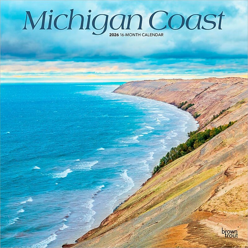 2026 BrownTrout Michigan Coast 12" x 12" Monthly Wall Calendar (9798330704576) image 1