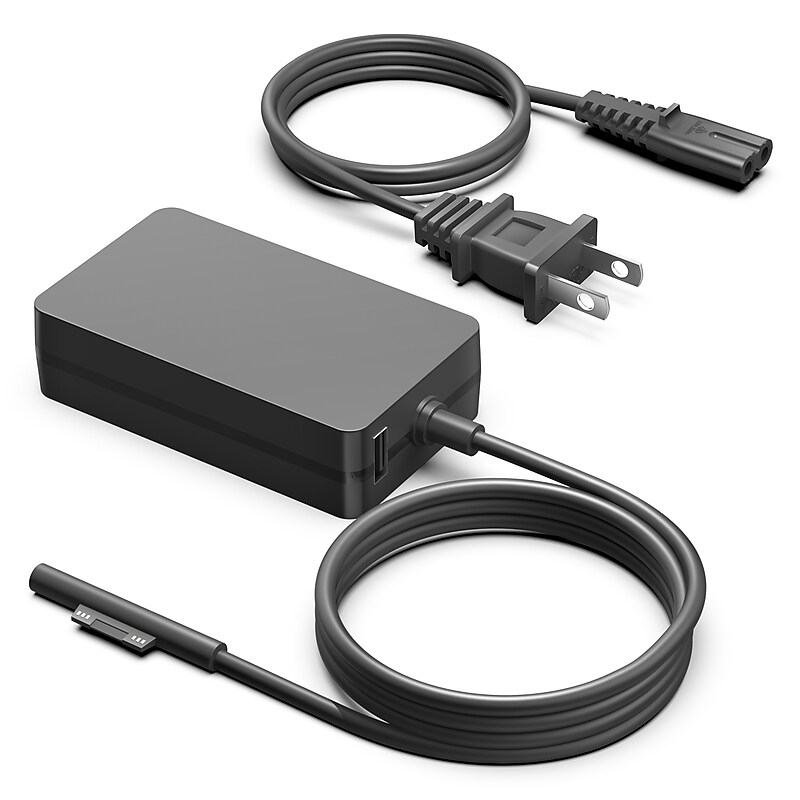 BTI 60W Slim Laptop Adapter & Charger, For Microsoft Surface Laptops, Black (Q5N-00001-BTI) image 1