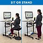 Mount-It! 32" W Mobile Adjustable Standing Desk With Retractable Keyboard Tray, Black (MI-7998B)~#|#~83318C3D-A848-45BE-B3CE5D219F51D2A9_sc7