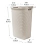 Mind Reader 15.8 Gallon Hamper with Lid, Plastic, Ivory, 3/Pack (3PK60HAMP-IVO)~#|#~8332B168-C348-414A-8035EB41D092BC87_sc7