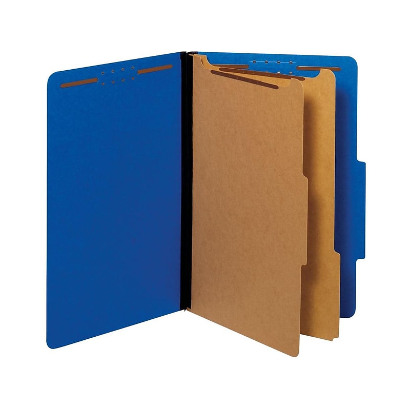 Pendaflex Pressboard Classification Folder, 2-Dividers, 2 1/2" Expansion, Legal Size, Dark Blue, 10/Box (29035P) image 1