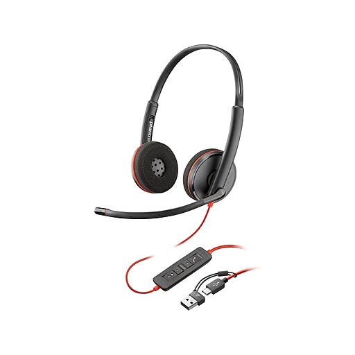 Poly Blackwire 3220 Stereo Headset, USB-C/USB-A, UC Certified