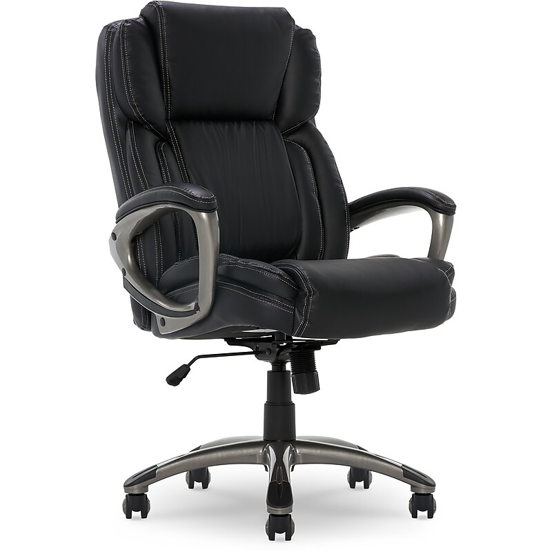 Serta Garret Ergonomic Bonded Leather Swivel Executive Office Chair, Midnight Black (43520A) image 1