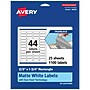 Avery TrueBlock Laser/Inkjet Rectangle Multipurpose Labels, 2/3" x 1-3/4", White, 1100/Pack (94209)~#|#~8334AA9E-5E35-440D-8DDFBDAE378B27AD_sc7
