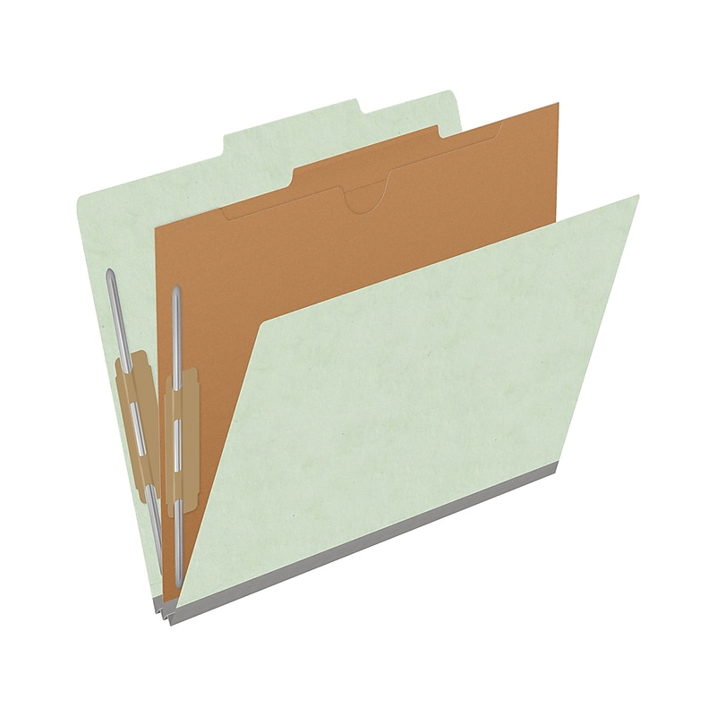 Medical Arts Press Pressboard Classification Folder, 1-Divider, 2" Expansion, Letter Size, Pale Green, 10/Box image 1