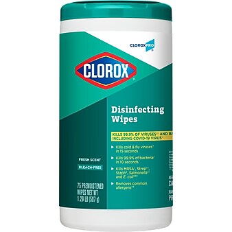 Clorox Disinfecting Wipes, Fresh Scent Scent, 75 Wipes/Container, 75/Pack (15949)