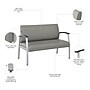 Arrive Waiting Room Loveseat with Arms by Bush Business Furniture, Light Gray Vinyl (CH3903GVL-03)~#|#~8339EB02-2628-4221-8B7C8B60C5FAFD63_sc7