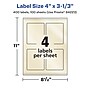 Avery Pearlized Ivory Rectangle Multipurpose Labels, 4" x 3-1/3", Ivory, 400/Box (94223)~#|#~833B6340-0DDC-4A58-93798F099BFE95F2_sc7