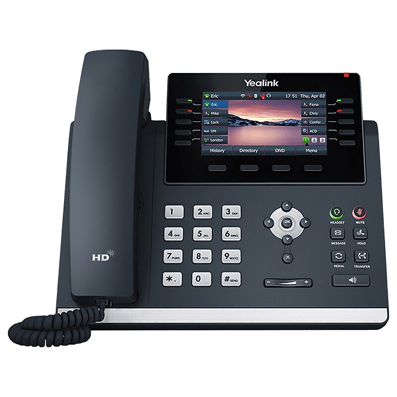 YeaLink SIP-T46U 10-Line Corded IP Telephone, Classic Gray (1301203) image 1