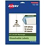 Avery Dissolvable Rectangle Multipurpose Labels, 11" x 4.25", Off-white, 20/Pack (94266)~#|#~833F2A96-A035-4A6F-8ED392862C84EEB1_sc7