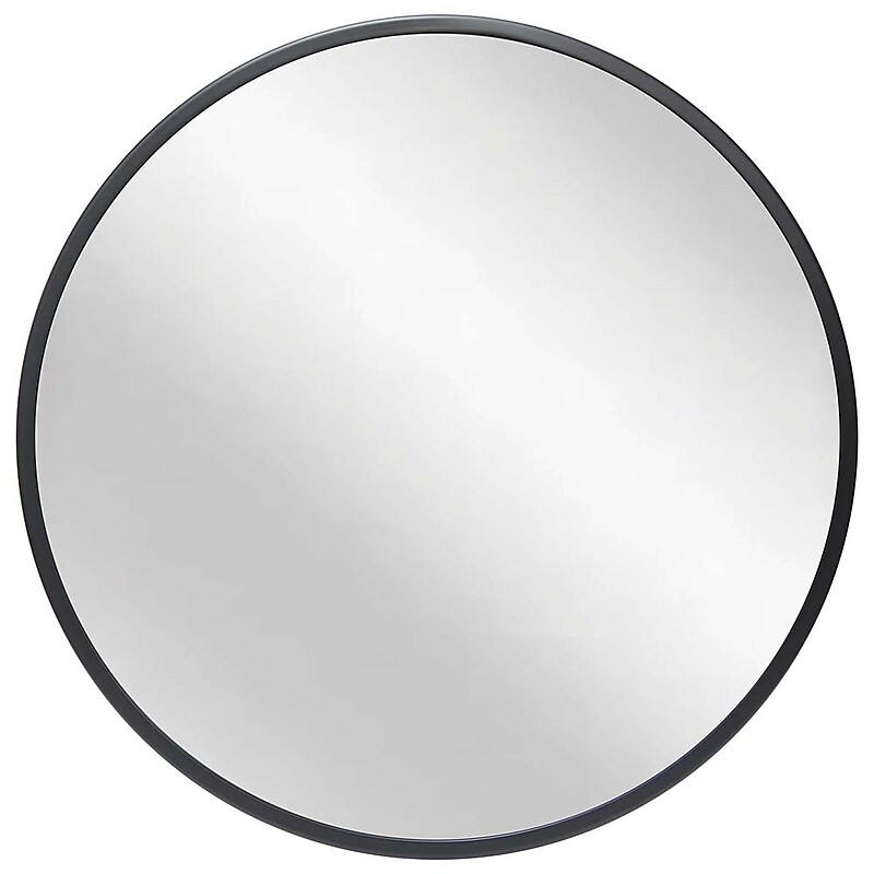Infinity Instruments Adara Black Metal Wall Mirror, 24" (20227BK-24) image 1