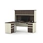 Bestar Prestige Plus 72"W L-Shaped Desk with Hutch and File Cabinets, Antigua (99852-52)~#|#~83441A7F-50A3-4CB7-B557334FD69D613F_sc7