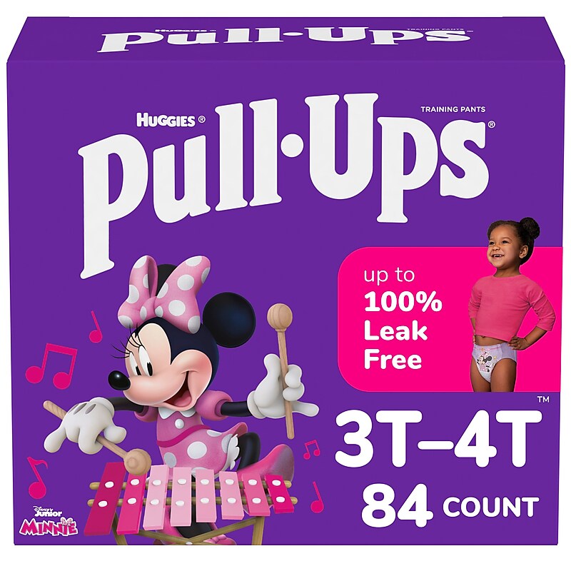 Huggies Pull-Ups Potty Training Pants, Girls 3T-4T, 84/Carton (45269) image 1