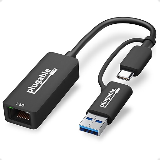 Plugable 2.5G USB C and USB to Adapter, 2in1 Adapter Staples