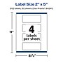 Avery Laser/Inkjet Multipurpose Labels, White, 4 Labels/Sheet, 50 Sheets/Pack (94241-WMP50)~#|#~835BBCCE-53FC-497B-964F67B86C703DCD_sc7