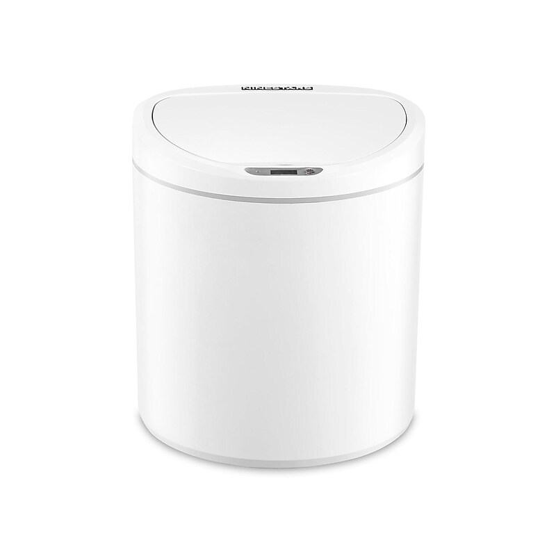 Nine Stars Plastic Sensor Trash Can, 2.1-Gallon, White (DZT-8-29) image 1