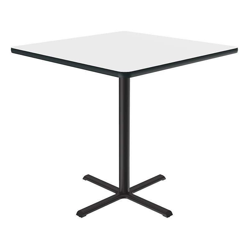 Correll Square-Shaped Dry-Erase Markerboard Cafe Table, 42" x 42", Frosty White/Black (BXB42DES-80) image 1