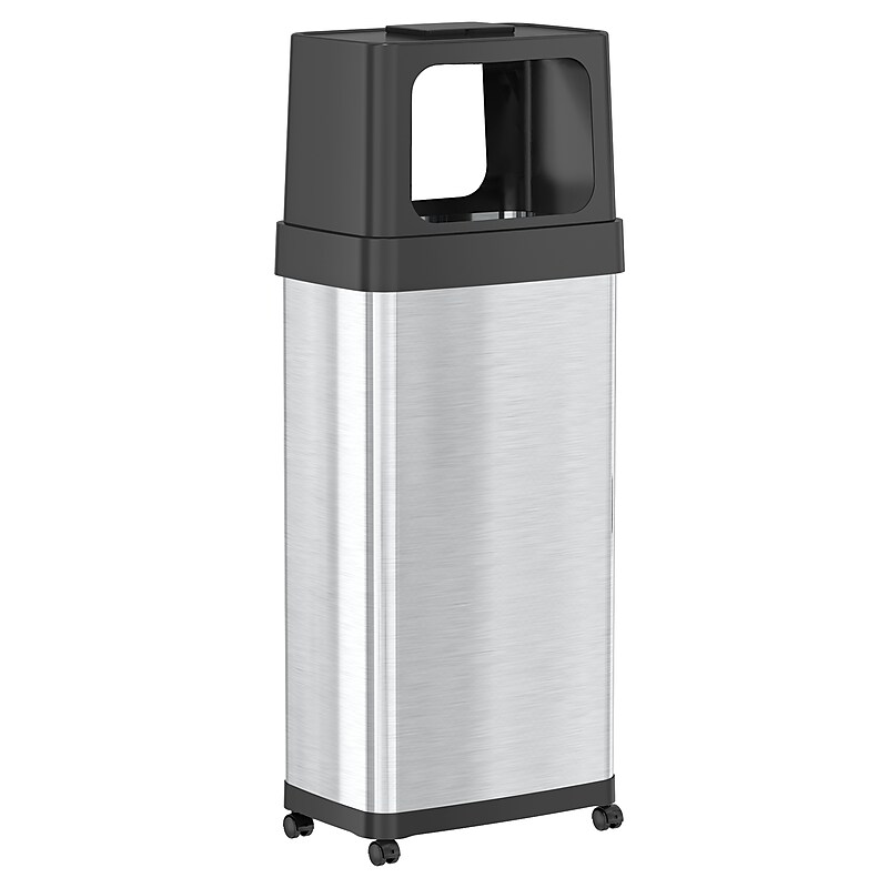 iTouchless Stainless Steel Trash Can with Dual Side-Entry Lid, 24 Gallon (IT24DPS) image 1