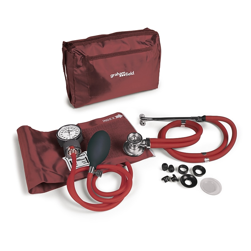 Graham-Field Aneroid Sphygmomanometer with Stethoscope, Adult, Burgundy (100-040BUR) image 1