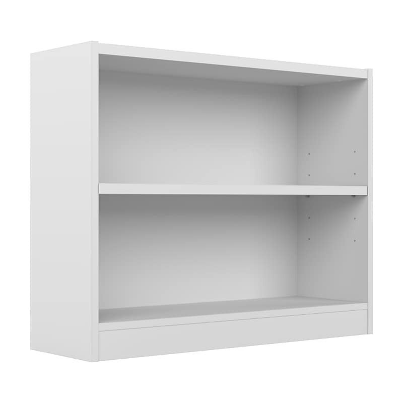Bush Furniture Universal 30"H 2-Shelf Bookcase, Pure White (WL12413) image 1