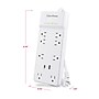 CyberPower P806UC15 Home Office 8-Outlet Surge Protector, 1-USB-C Port, 1-USB-A Port, 6 ft. Cord, 2400J Surge Suppression, White~#|#~8367CE4E-E499-4905-8705C0EF1884529C_sc7